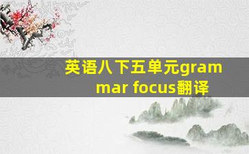 英语八下五单元grammar focus翻译